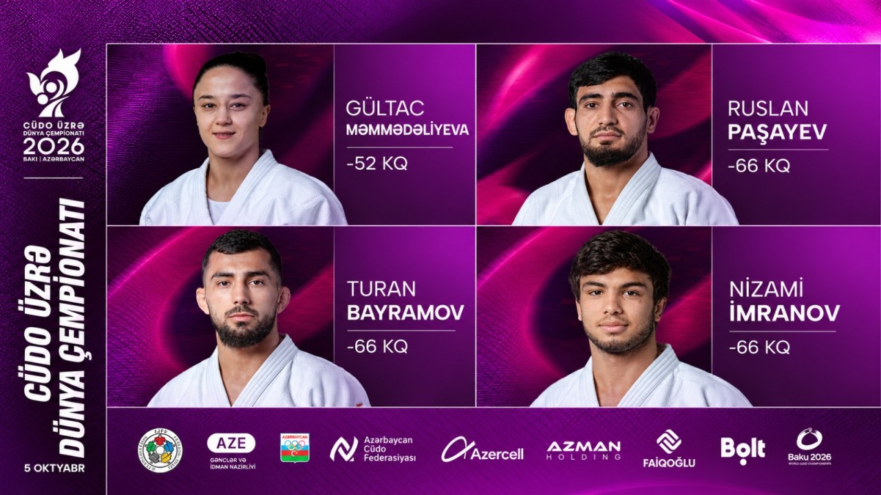 Bu gün daha dörd cüdoçumuz dünya çempionatında mübarizəyə başlayır