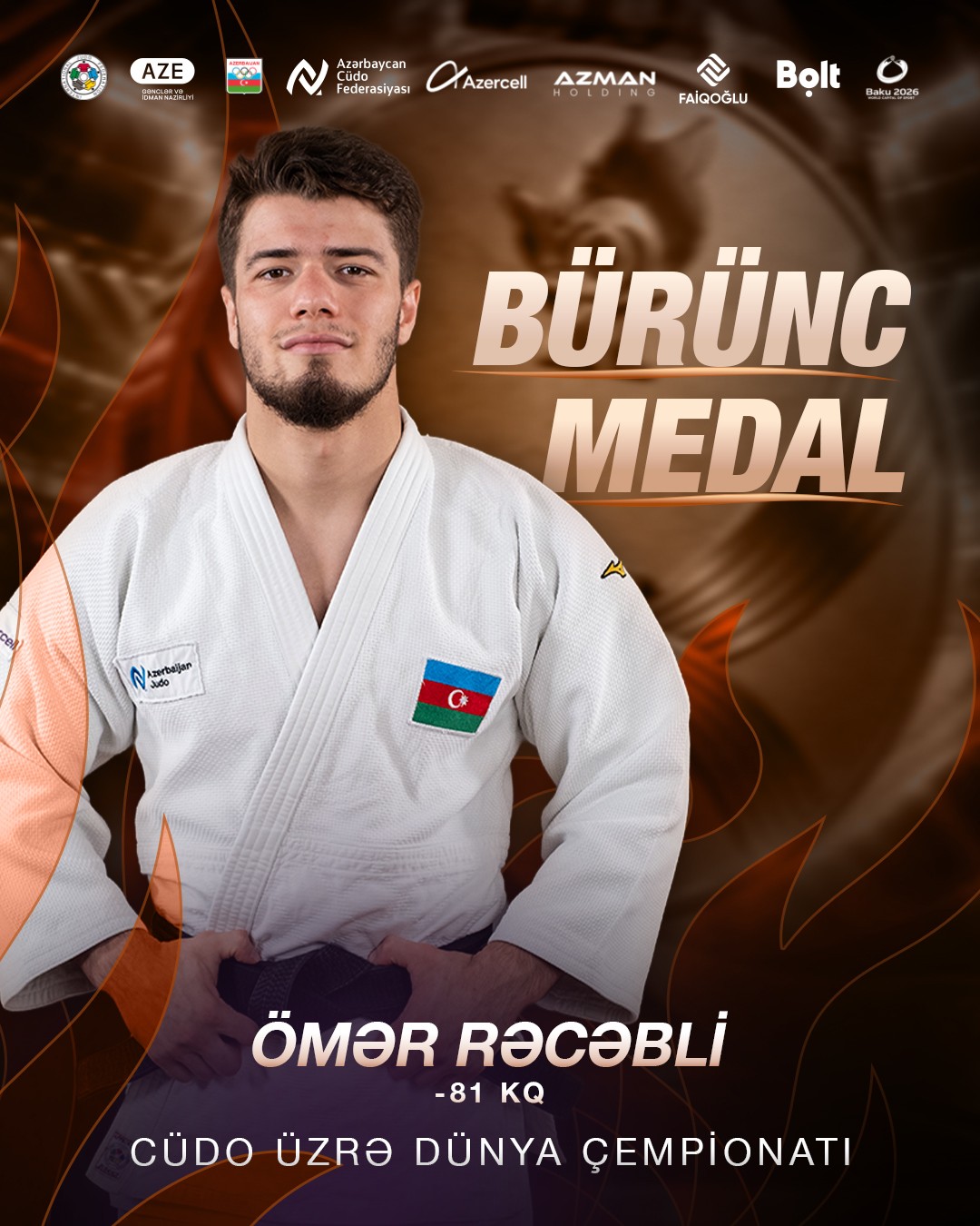 Daha bir cüdoçumuz dünya çempionatında bürünc medal qazandı 